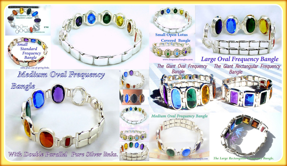 collage of frequency jewelry photos