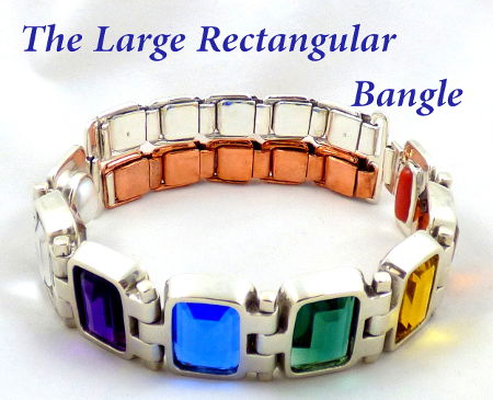 large rectangular frequency bangle which helps to improve karma